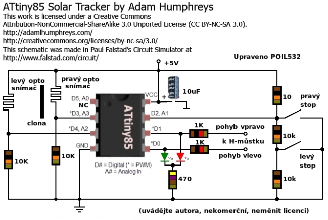 attiny85, solar tracker